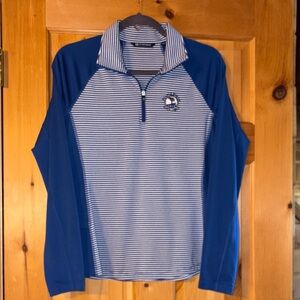 Cutter & Buck Pebble Beach Navy and White Striped Women’s Pullover